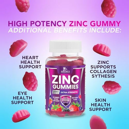 Bioavailable zinc supplement gummies for seasonal immune defense and skin