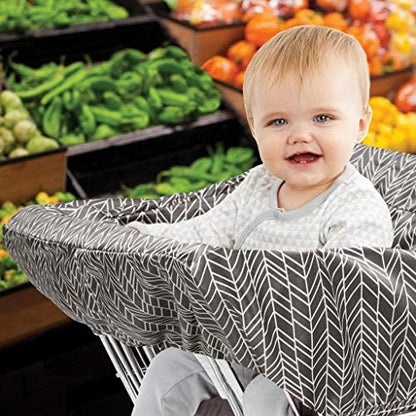 Skip Hop baby high chair cover grey feather pattern padded seating area