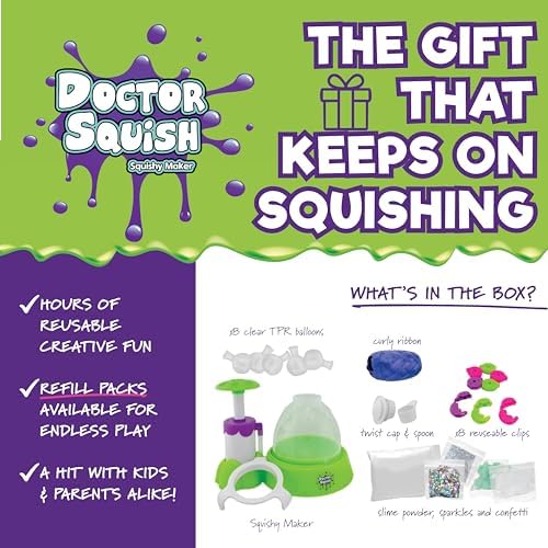 A child using the Doctor Squish manual pump to inflate a clear squishy balloon skin