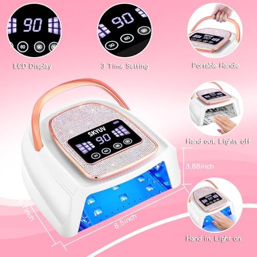 Side profile of Asimebesty rechargeable nail curing machine
