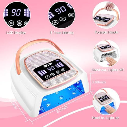 Side profile of Asimebesty rechargeable nail curing machine