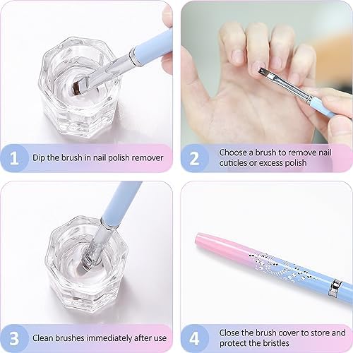 Jassins metal handle nail art brushes for precise design