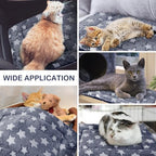 VitalCozy comfortable star velvet cat bed mat close up details on stitching