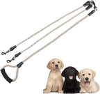 Full packaging view of the authentic USA imported QINKOUDIH pink multi dog walking system.