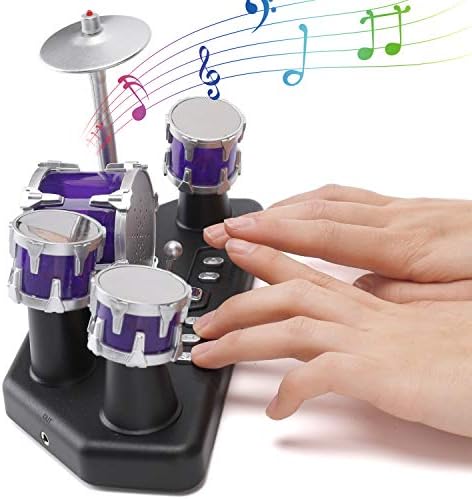 Miniature electronic finger drum toy showcasing five touch sensitive zones