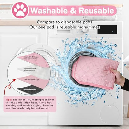 Siedihit Dog Cat Playpen, Puppy Pet Playpen Indoor for Small Dog Crate Tent Cage Outdoor, Portable Pop Up Dogs Enclosure Kennel with Carrying Case for Dogs/Cats/Rabbits(Pink, Small with pad) - Image 5