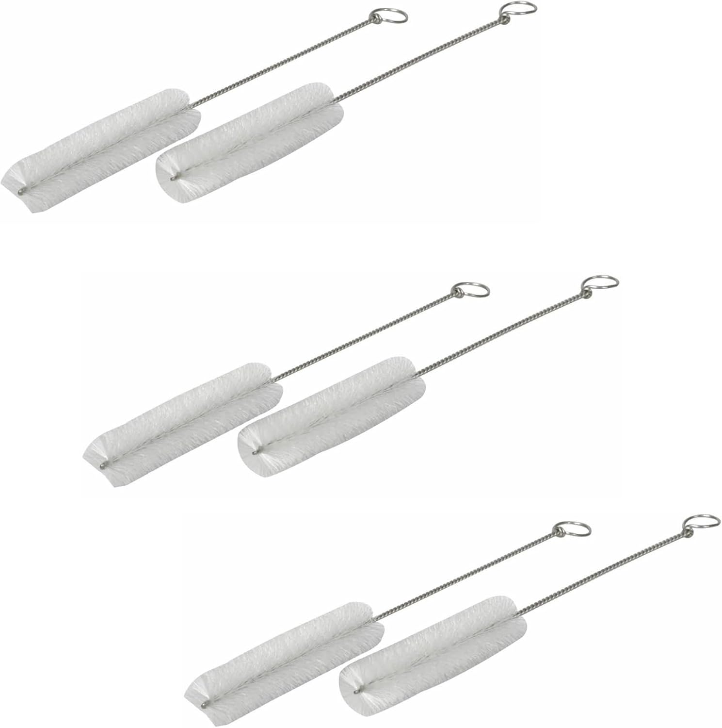 Medline Tracheostomy Sterile Brushes front view showing nylon bristles and stainless steel handle