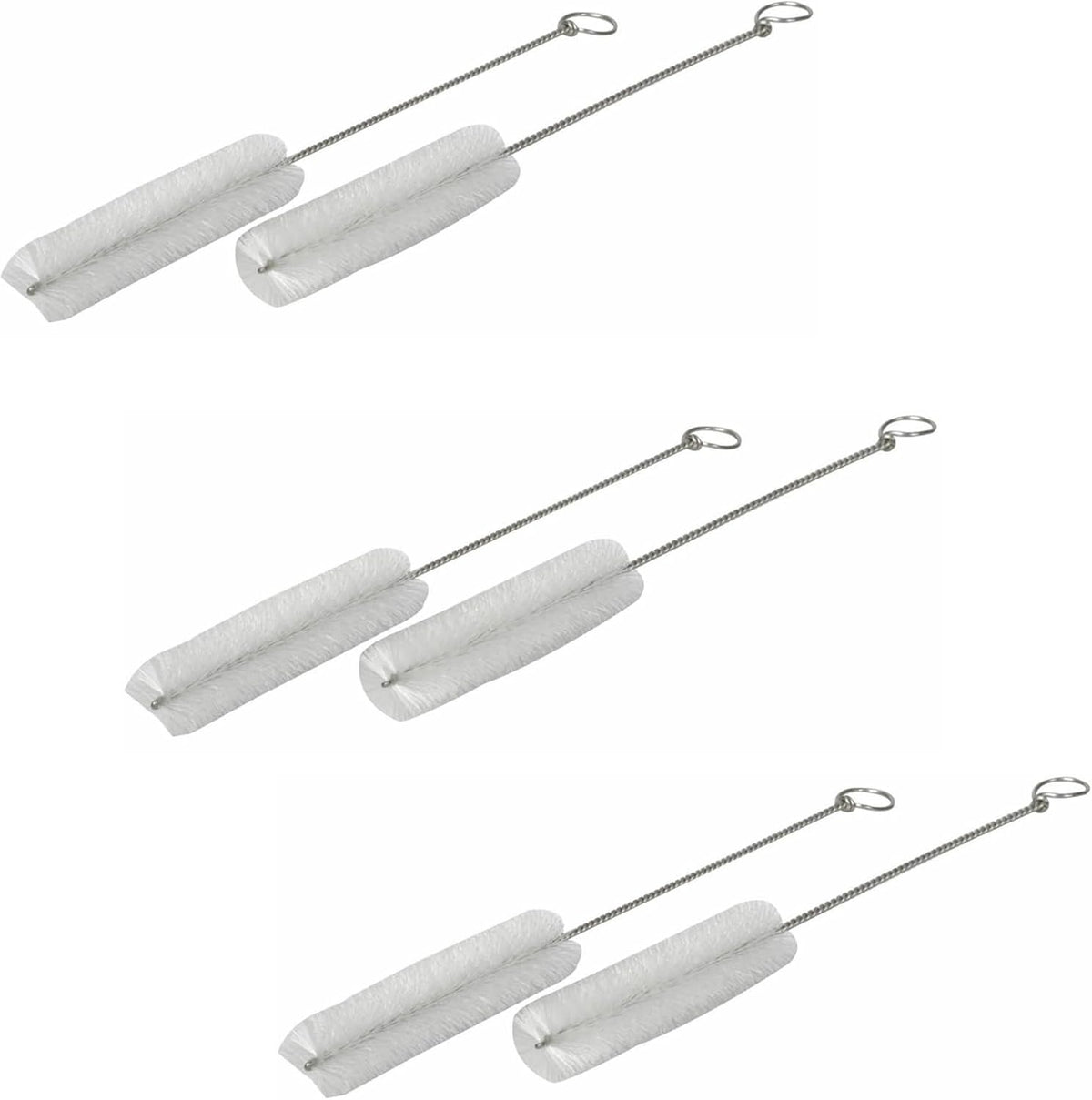 Medline Tracheostomy Sterile Brushes front view showing nylon bristles and stainless steel handle