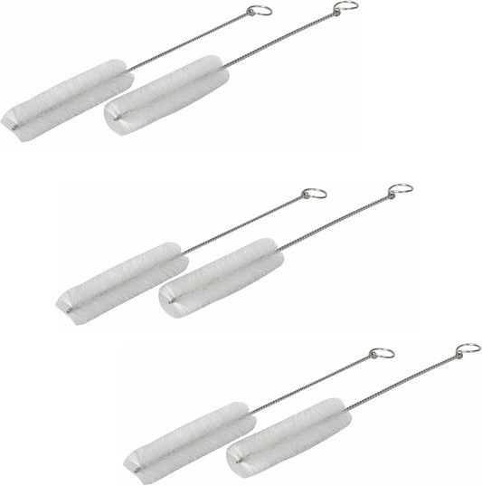 Medline Tracheostomy Sterile Brushes front view showing nylon bristles and stainless steel handle