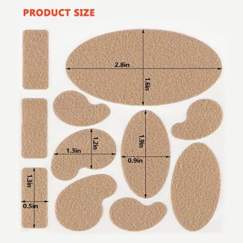 Pre-cut moleskin flannel patches in four different shapes for foot protection