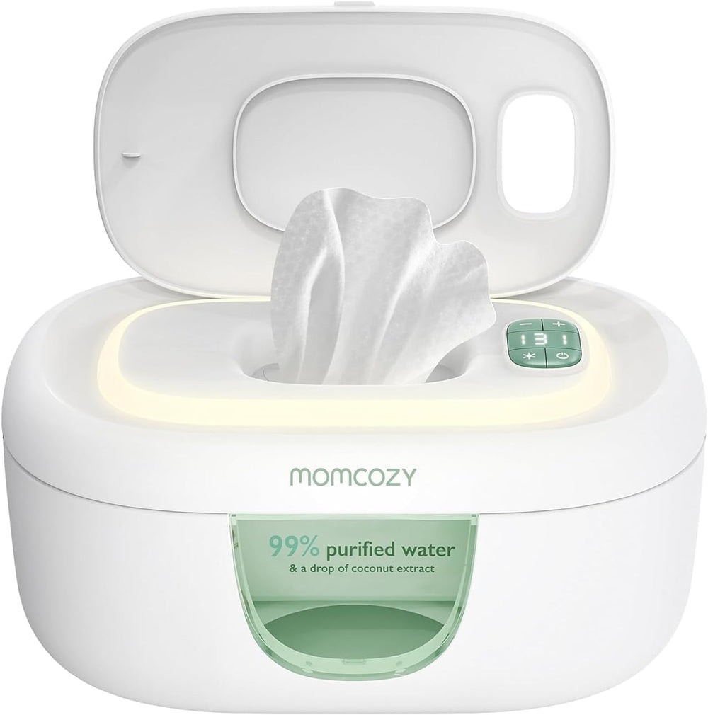 Momcozy baby wipe warmer with innovative spring design front view
