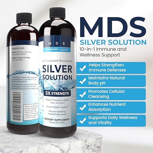 My Doctor Suggests 16 ounce structured silver bottle side profile