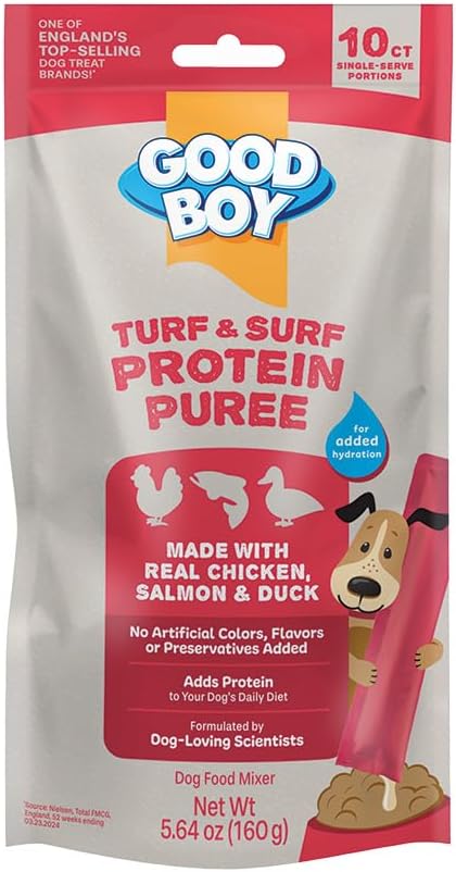 Good Boy Ocean Medley Protein Purees Dog Food Mixers for All Adult Dogs, 10 Count, Easy Single-Serve Triple Flavor Topper Treats with Salmon, Tuna and Krill - Image 11