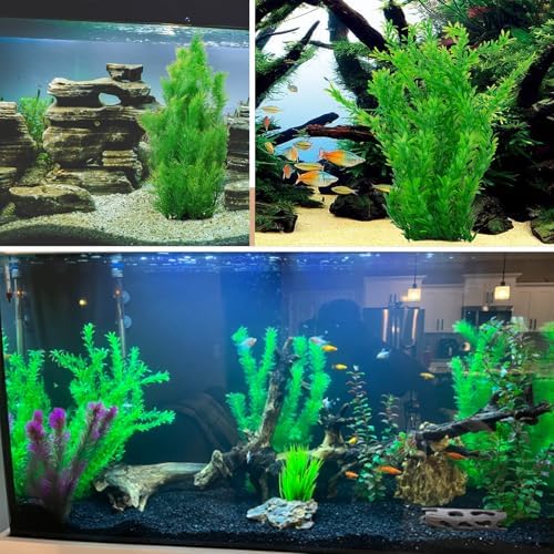 Kathson synthetic seaweed ornaments providing safe hiding spots for tropical fish