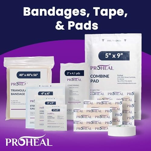 Durable white plastic case of ProHeal Type III first aid kit with handle