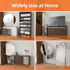Heavy duty industrial adhesive pads attached securely to the back of a living room cabinet