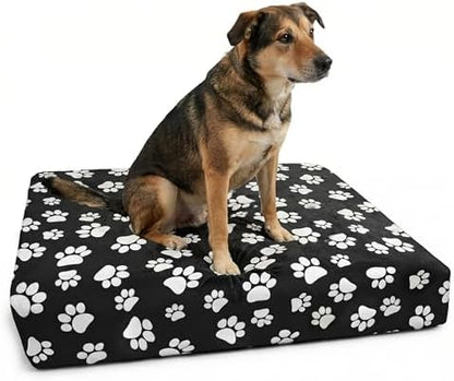 Premium imported universal pet bed slipcover on rectangular mattress