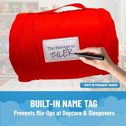 Child using Marvel Spiderman nap mat in school
