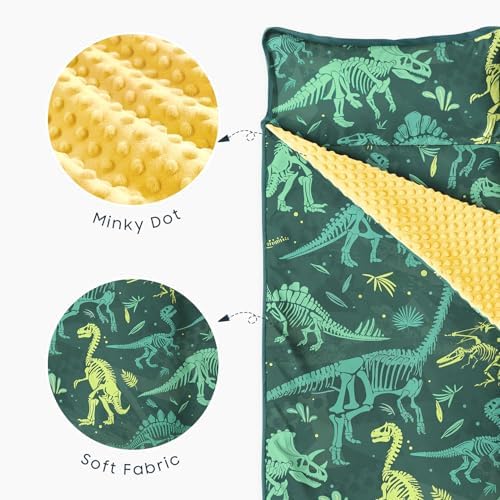 Wake In Cloud premium microfiber kids travel cot mat with hook and loop fasteners
