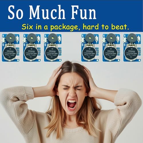Six pack compilation of the random interval chirping gag devices on a flat background