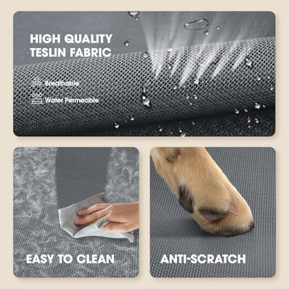 Czpalo Outdoor Elevated Dog Bed for Large Sized Dogs, No-Tool Assembly. | Raised design promotes airflow. Tool-free assembly, easy-to-clean mesh, portable, with anti-skid feet. Indoor/outdoor use. - Image 6