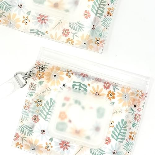Orchid Hearts wet wipe pouch inside a diaper bag