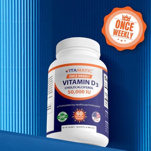 Vitamatic high potency vitamin d3 supplement bottle close up