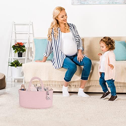 Travel diaper caddy organizer in light pink