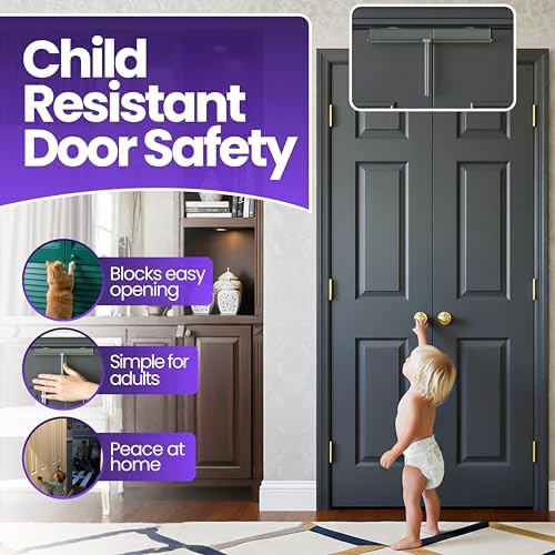 Transparent plastic sliding rod mechanism for bi-fold closet door lock