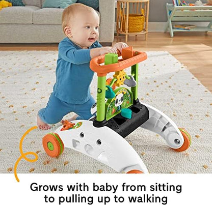 Baby interactive learning walker with light up panda face and steering wheel