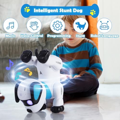 Yiman programmable robot puppy performing stunts