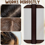 Cyuxing rust proof stainless steel egg removal comb shown from a side profile angle