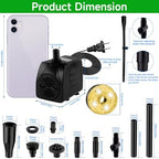 Submersible pond pump with adjustable side flow valve and five foot power cord