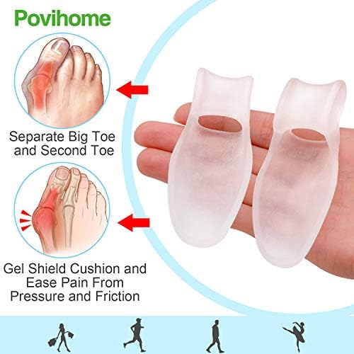 Silicone toe separators for big toe alignment and hallux valgus relief