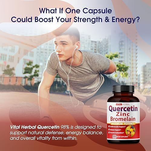 HonLena Quercetin supplement bottle side label details