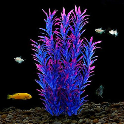 Ten piece set of MyLifeUNIT colorful blue artificial aquatic ornaments displayed together.