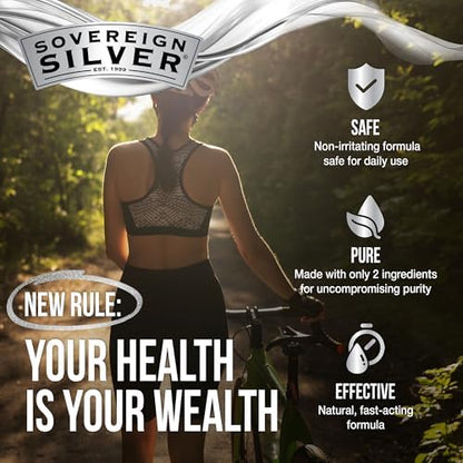 Sovereign Silver Bio Active Silver Hydrosol nasal mist packaging showing 10 PPM concentration