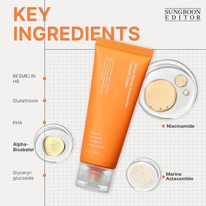 SUNGBOON EDITOR Active Marine cream applied on hand illustrating deep hydration capabilities