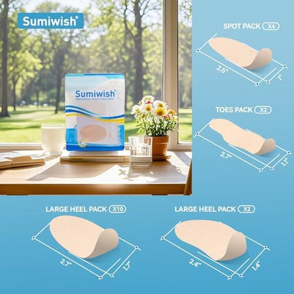 Four different shapes of Sumiwish moleskin stickers displayed on a white background.