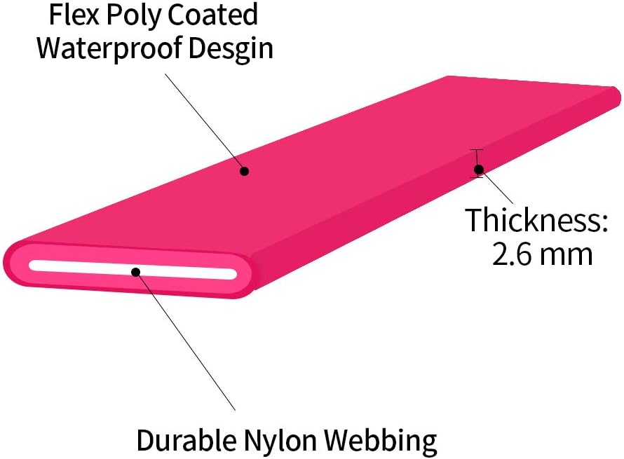 Durable flex poly coated nylon recall training line with heavy duty clasp.
