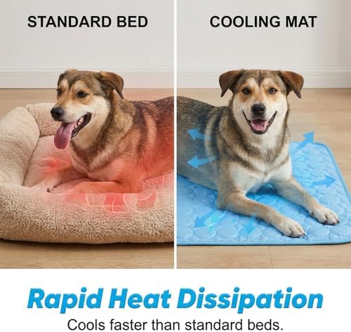 Close up view of the breathable mesh cloth and cotton layer of the SICOSPI pet cooling pad.