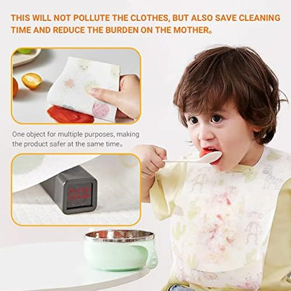 Demonstration of the triple layer leak proof design of the baby feeding apron showing water resistance