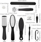 Tarandus professional foot care kit components including cleaning brush and scraper.