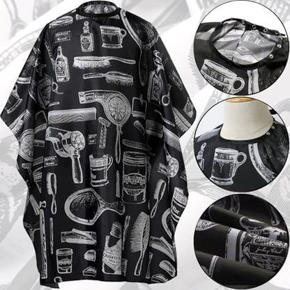 Waterproof polyester hair cutting apron shielding clothes from liquid stains