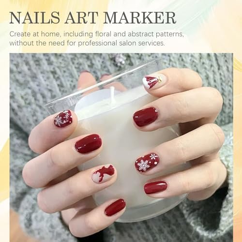 Selection of 12 vibrant nail art marker colors on display