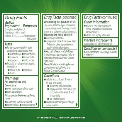 Campho Phenique maximum strength antiseptic liquid packaging for imported skincare essentials