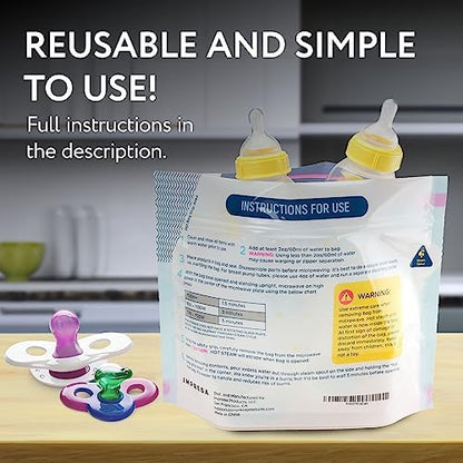 Travel-sized Impresa microwave bag inside a diaper bag