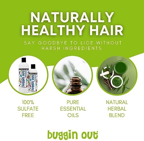 Back of Buggin Out shampoo bottle showing ingredients and usage