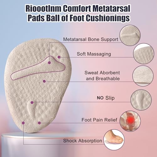 Beige and black gel ball of foot cushions for high heel comfort.
