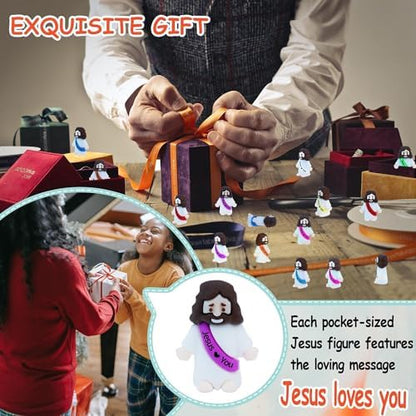 Bulk collection of 32 pieces tiny religious party favors arranged neatly together